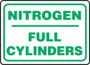 Accuform MCPG540VP Safety Sign: Nitrogen - Full Cylinders