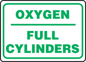 Accuform MCPG542VP Safety Sign: Oxygen - Full Cylinders