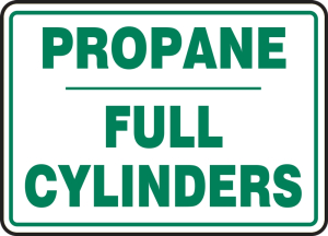 Accuform MCPG543VP Cylinder Sign: Propane Cylinder Status