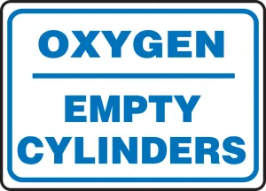Accuform MCPG572XV Safety Sign: Oxygen - Empty Cylinders