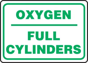 Accuform MCPG573VA Safety Sign: Oxygen - Full Cylinders