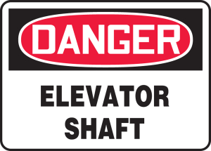 Accuform MCRT019VP OSHA Danger Safety Sign: Elevator Shaft