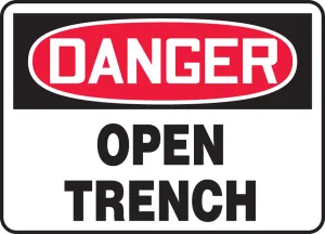 Accuform MCRT031VA OSHA Danger Safety Sign: Open Trench