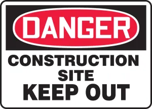 Accuform MCRT120XV OSHA Danger Safety Sign: Construction Site - Keep Out