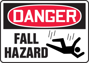 Accuform MCRT147VA OSHA Danger Safety Sign: Fall Hazard