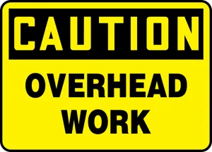 Accuform MCRT614VP OSHA Caution Safety Sign: Overhead Work