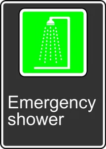 Accuform MCSA947VP Safety Sign: Emergency Shower