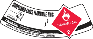 Accuform MCSLCORVSP Cylinder Shoulder Labels: Compressed Gases, Flammable, N.O.S.