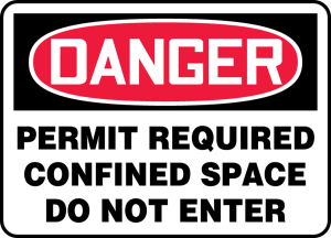 Accuform MCSP007VA OSHA Danger Safety Sign: Permit Required - Confined Space - Do Not Enter