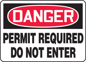 Accuform MCSP066VP OSHA Danger Safety Sign: Permit Required - Do Not Enter