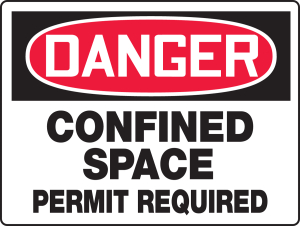 Accuform MCSP085VP BIGSigns OSHA Danger Safety Sign: Confined Space - Permit Required
