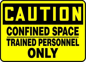 Accuform MCSP629VA OSHA Caution Safety Sign: Confined Space - Trained Personnel Only