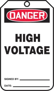 Accuform MDT103PTM OSHA Danger Safety Tag: High Voltage