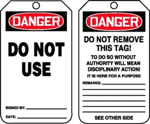Accuform MDT106CTP OSHA Danger Safety Tag: Do Not Use