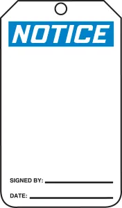 Accuform MDT800PTP OSHA Notice Safety Label: Blank