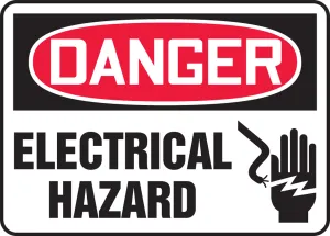 Accuform MELC017XV OSHA Danger Safety Sign: Electrical Hazard