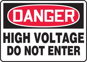 Accuform MELC067VP OSHA Danger Safety Sign: High Voltage - Do Not Enter