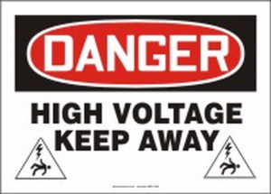 Accuform MELC098VP OSHA Danger Safety Sign: High Voltage - Keep Away
