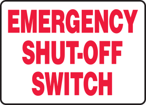 Accuform MELC524VP Electrical Sign: Emergency Shut-Off Switch