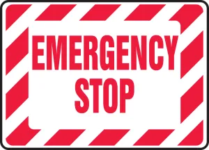 Accuform MELC541VS Safety Sign: Emergency Stop