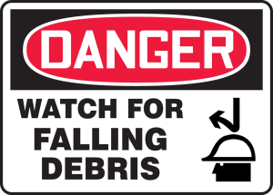 Accuform MEQM233XP OSHA Danger Safety Sign: Watch For Falling Debris