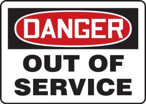 Accuform MEQT002VP OSHA Danger Safety Sign - Out Of Service