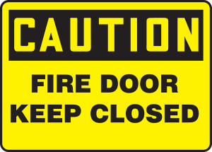 Accuform MEXT601VA OSHA Caution Safety Sign: Fire Door - Keep Closed