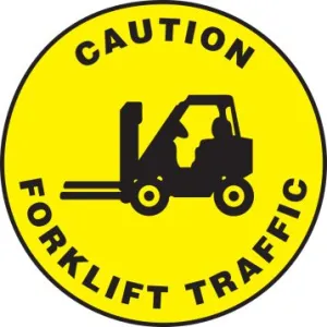 Accuform MFS0317 17" Slip-Gard Floor Sign: Caution - Forklift Traffic (Graphic), Slip-Gard