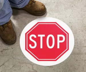 Accuform MFS2217 Slip-Gard Adhesive Floor Safety Sign: Stop