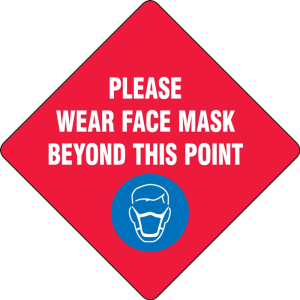 Accuform MFS436 Slip-Gard Floor Sign: Please Wear Face Mask Beyond This Point