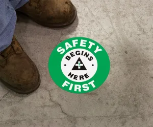 Accuform MFS801 Slip-Gard Floor Sign: Safety First - Begins Here