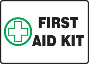 Accuform MFSD446XV Safety Sign: First Aid Kit