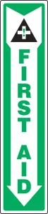 Accuform MFSD500VP First Aid Sign: First Aid (Below)