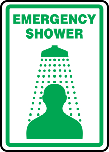 Accuform MFSD519VP Safety Sign: Emergency Shower (Graphic)