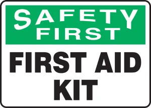 Accuform MFSD903XT OSHA Safety First Safety Sign: First Aid Kit