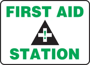 Accuform MFSD960XT Safety Sign: First Aid Station