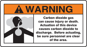 Accuform MFXG346XT ANSI Warning Safety Sign: Carbon Dioxide Gas