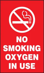 Accuform MGS136 Safety Sign: No Smoking - Oxygen In Use