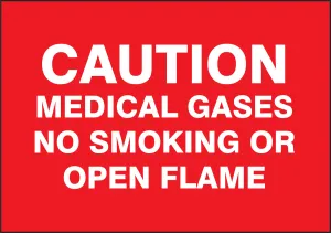 Accuform MGS142 Caution Safety Sign: Medical Gases - No Smoking Or Open Flame