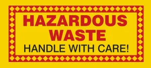 Accuform MHZW21PSC Hazardous Waste Label: Hazardous Waste - Handle With Care!