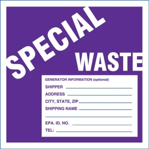 Accuform MHZW502PSP Drum & Container Labels: Special Waste