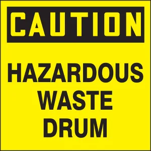 Accuform MHZW609EVC OSHA Caution Drum & Container Labels: Hazardous Waste Drum