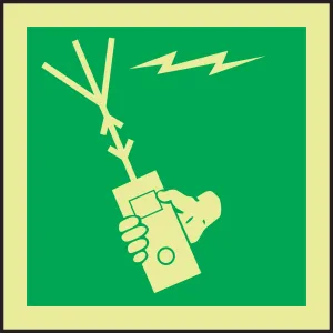 Accuform MLMR126GX IMO Evacuation & First Aid Sign: Survival Craft Portable Radio