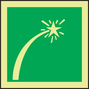 Accuform MLMR132GE IMO Evacuation & First Aid Sign: Survival Craft Distress Signal