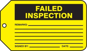 Accuform MMT343PTM Safety Tag: Failed Inspection