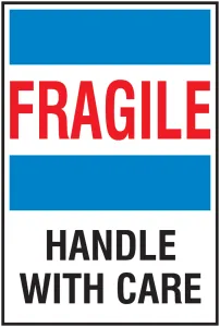 Accuform MPC103 International Shipping Labels: Fragile - Handle With Care