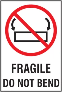 Accuform MPC112 International Shipping Labels: Fragile - Do Not Bend