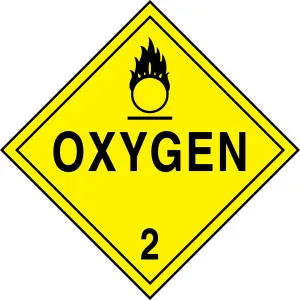 Accuform MPL204RM1 DOT Placard: Hazard Class 2 - Gases (Oxygen)