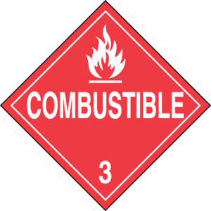 Accuform MPL302MG100 DOT Placard: Hazard Class 3 - Flammable Liquids (Combustible)