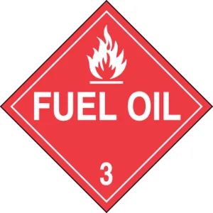 Accuform MPL303RM1 DOT Placard: Hazard Class 3 - Flammable Liquids (Fuel Oil)